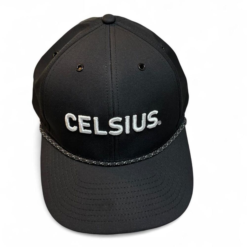 Celsius Men’s Streetwear Athletic Snapback Hat Black Logo